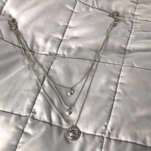 Lucky brand triple silver chain necklace